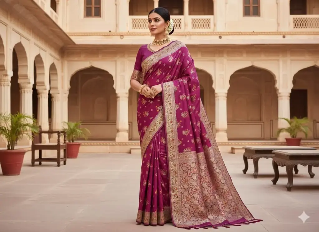 Premium Pure Chiffon Saree with Intricate Zari Weaving