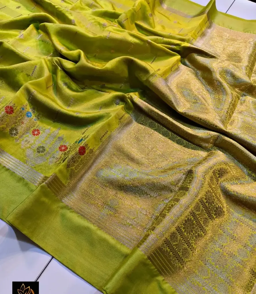 Semi Katan Soft Silk Saree with Mina Kari Weaving