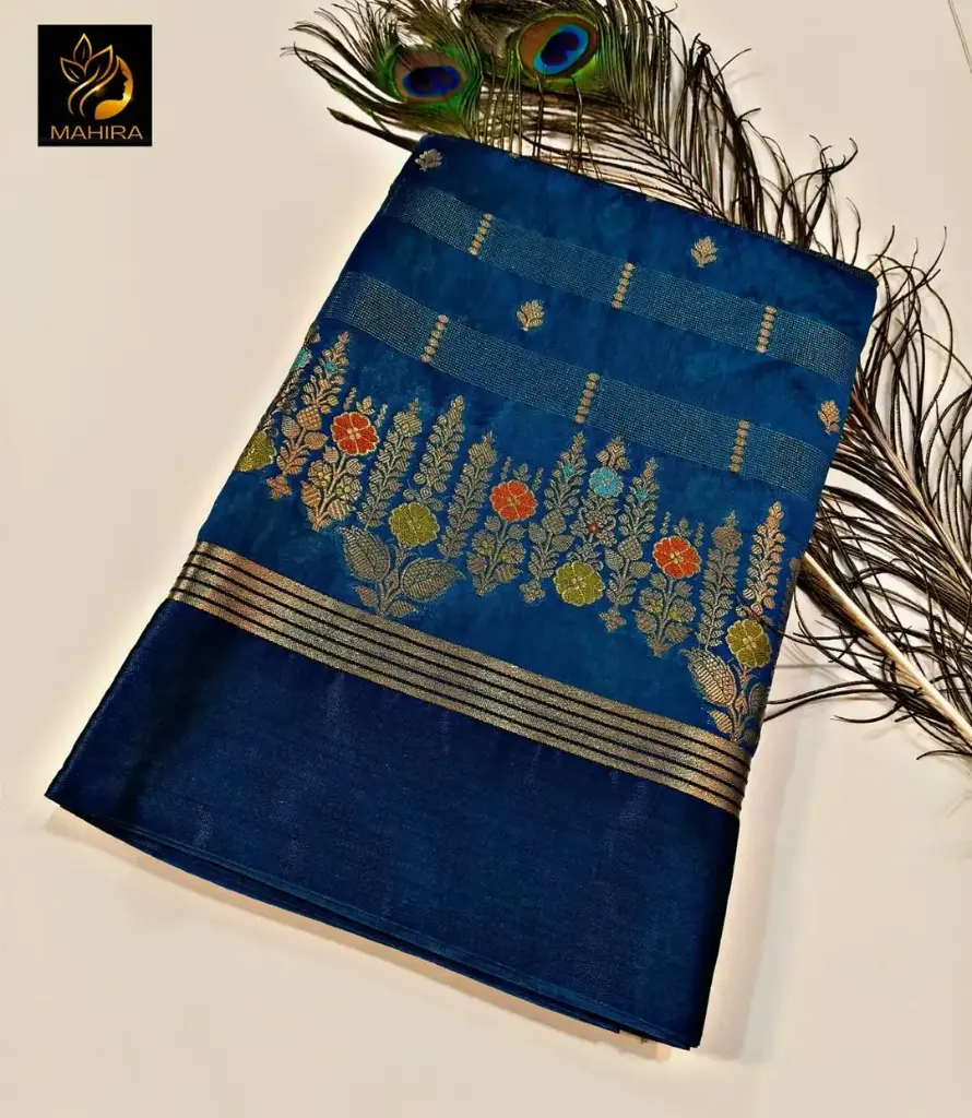 Semi Katan Soft Silk Saree with Mina Kari Weaving