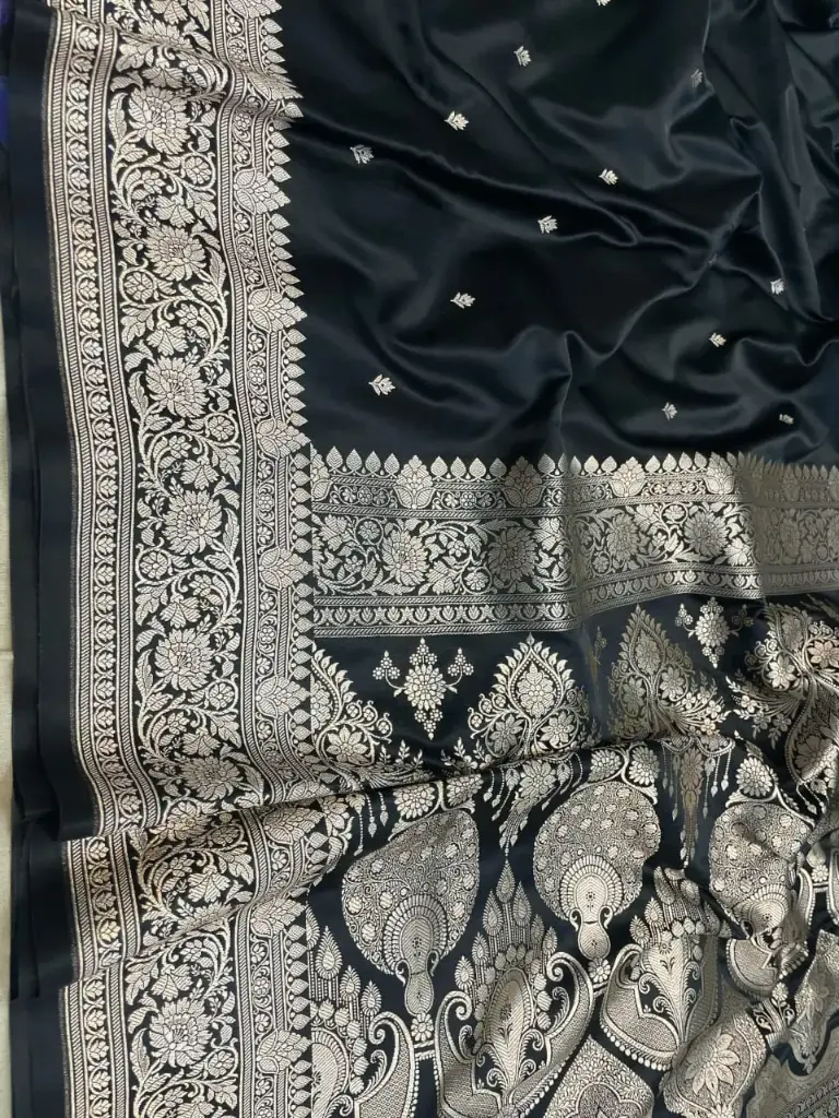 Premium Mashru Silk Saree With Black Shade
